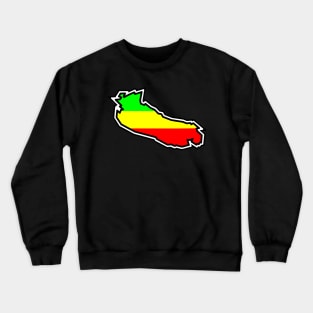 Gabriola Island Silhouette in Rasta Rastafarian Flag Colours - Rastafari - Gabriola Island Crewneck Sweatshirt